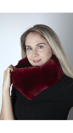 Red-Bordeaux rex fur neck warmer